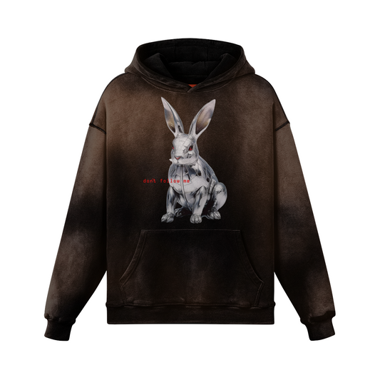 FOLLOW THE RABBIG FADED HOODIE
