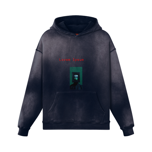 LOREM IPSUM BOLD ITALIC FADED HOODIE