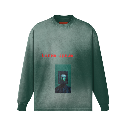 LOREM IPSUM BOLD ITALIC FADED LONG SLEEVE T-SHIRT